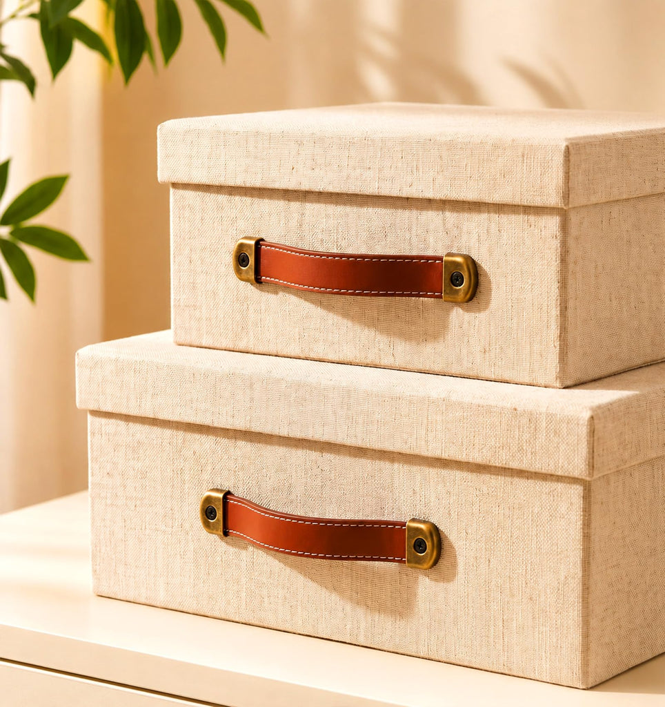 4 Pcs Leather Handle, Leather Drawer Pulls with Mounting Screws for Drawer