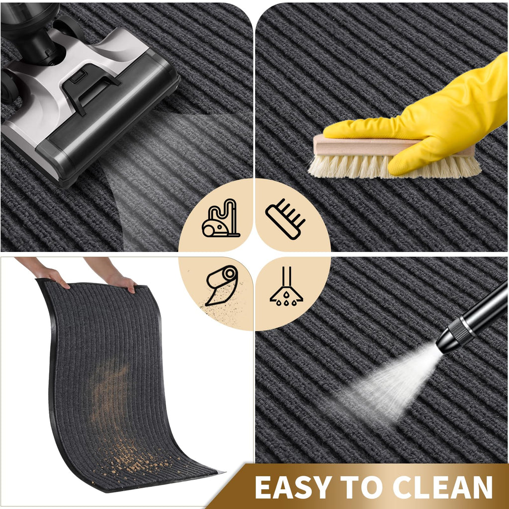Front Door Mat Outdoor Indoor Entrance, 100% Waterproof All-Season All Weather Doormat, Welcome Matt Outside Entry
