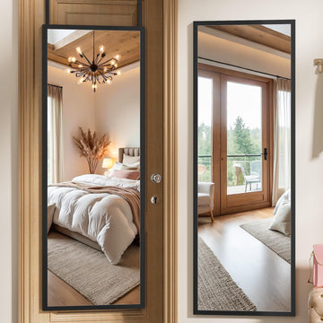 Full Length Door Mirror 51"x18" Over The Door Hanging Mirror Large Wall Mounted Mirrors Living Room Bathroom Dorm