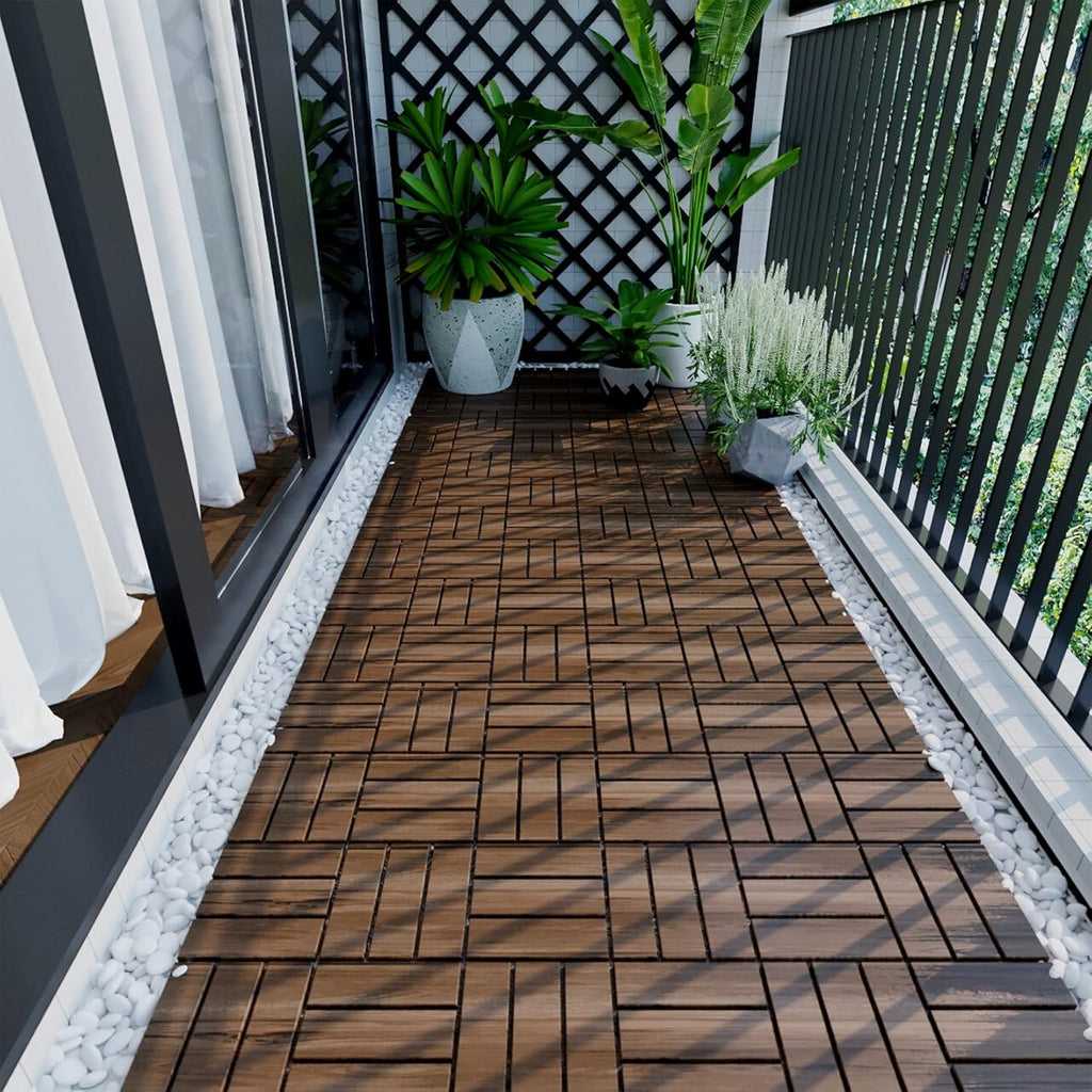 Interlocking Deck Tiles Acacia Wood Outdoor Snap Together Click Wood Floor Heavy Duty Carpet Decking Tile for
