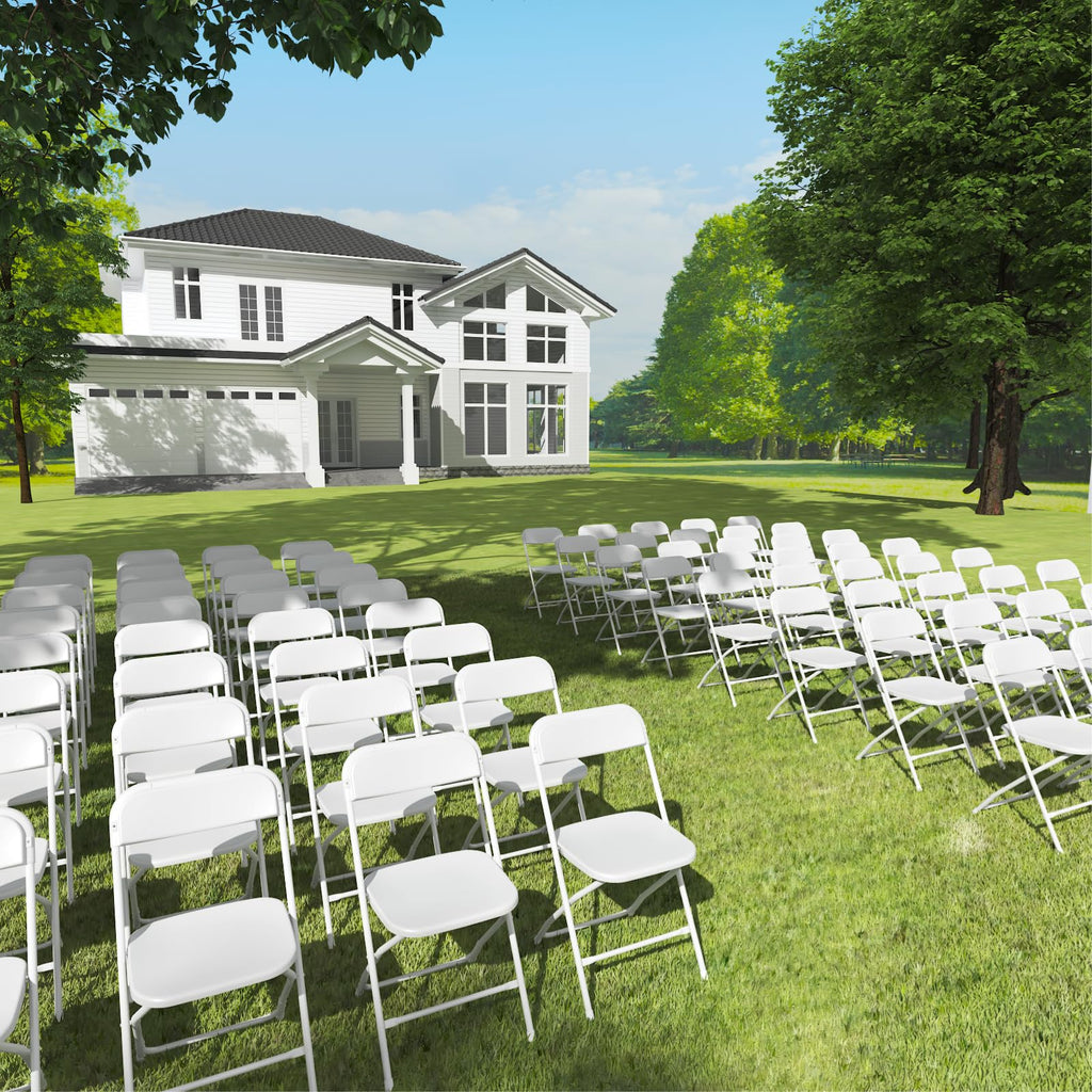 10 Pack White Folding Chairs for School Events Wedding Party Picnic