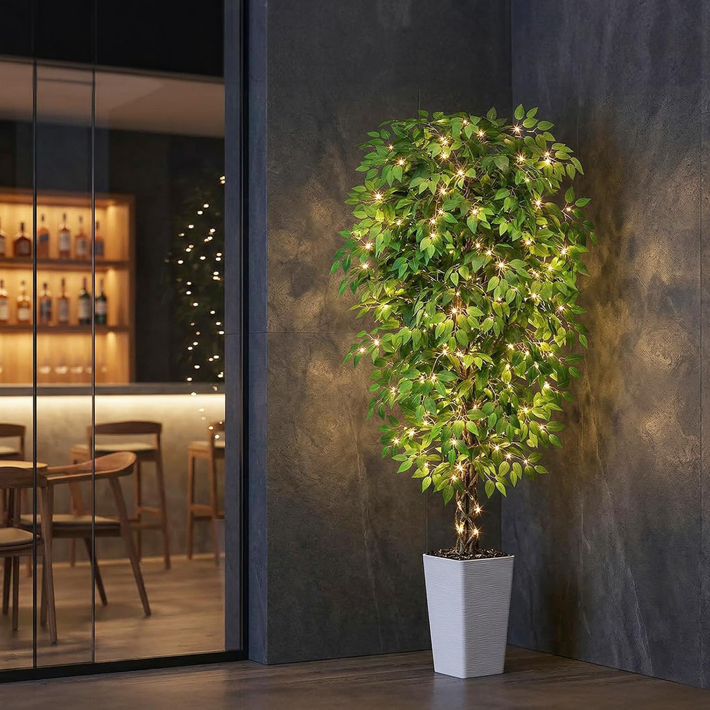 Artificial Ficus Tree Indoor, 6FT Realistic Large Fake Trees