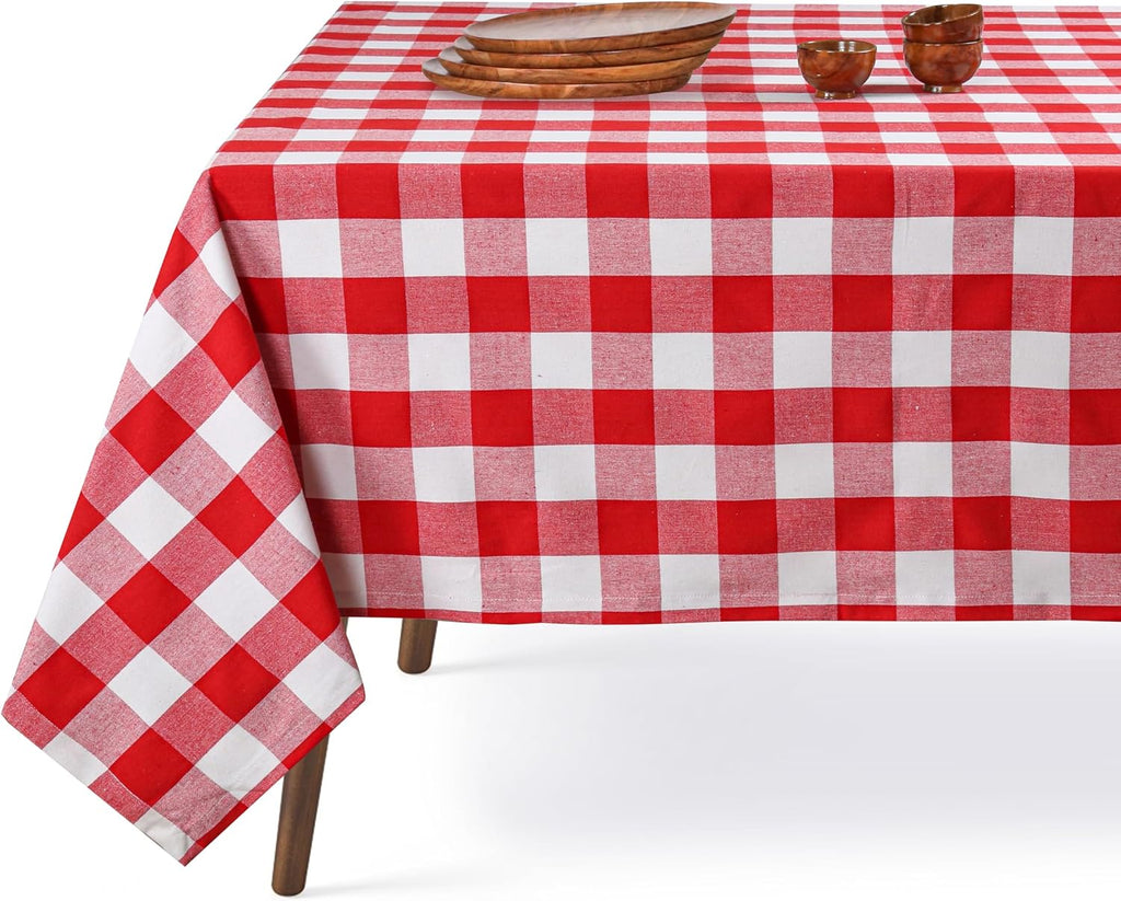 Cotton tablecloth - White, Red