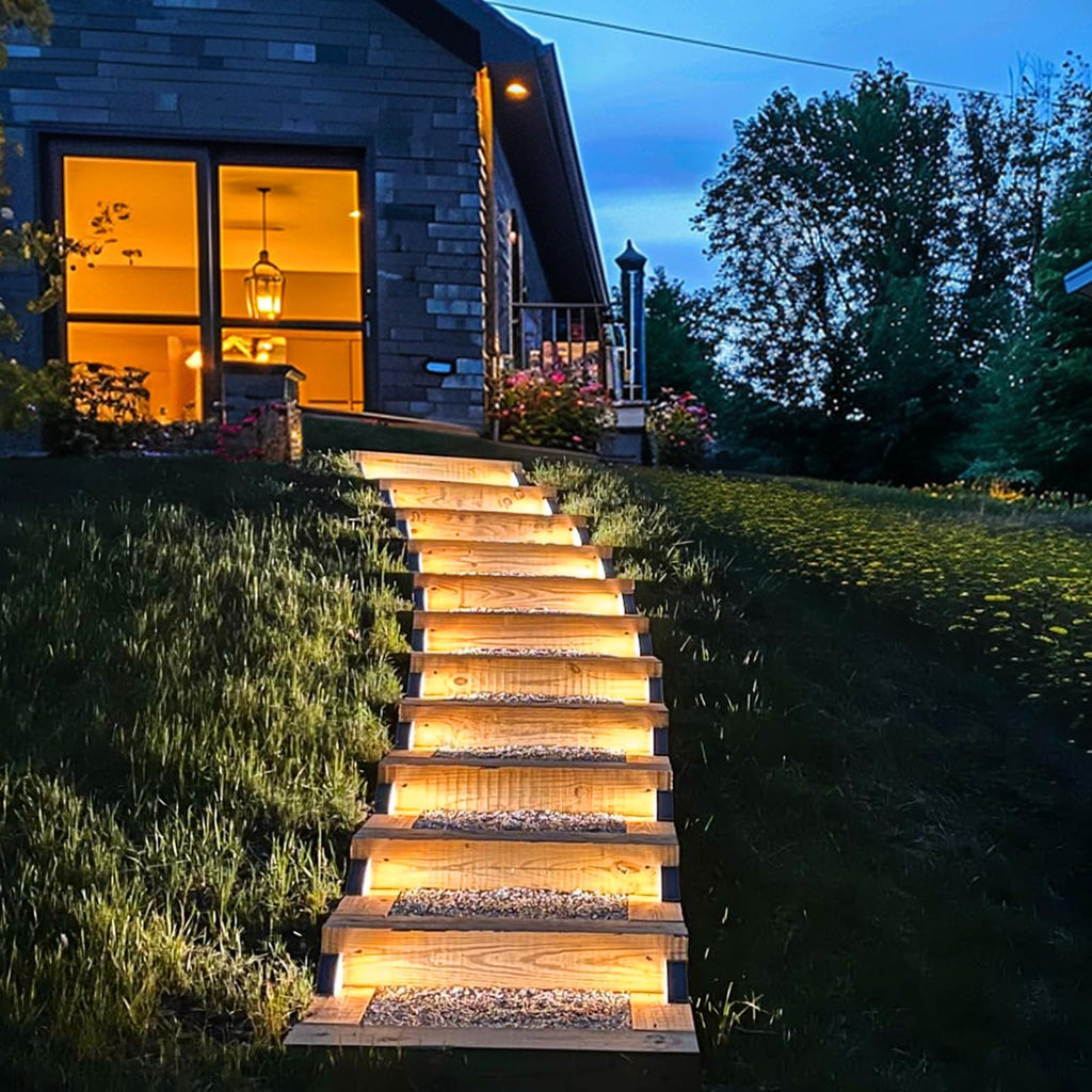 Solar Step Lights for Outside, 6pack Solar Stair Lights Outdoor Waterproof IP67, Outdoor Deck Step Light LED for