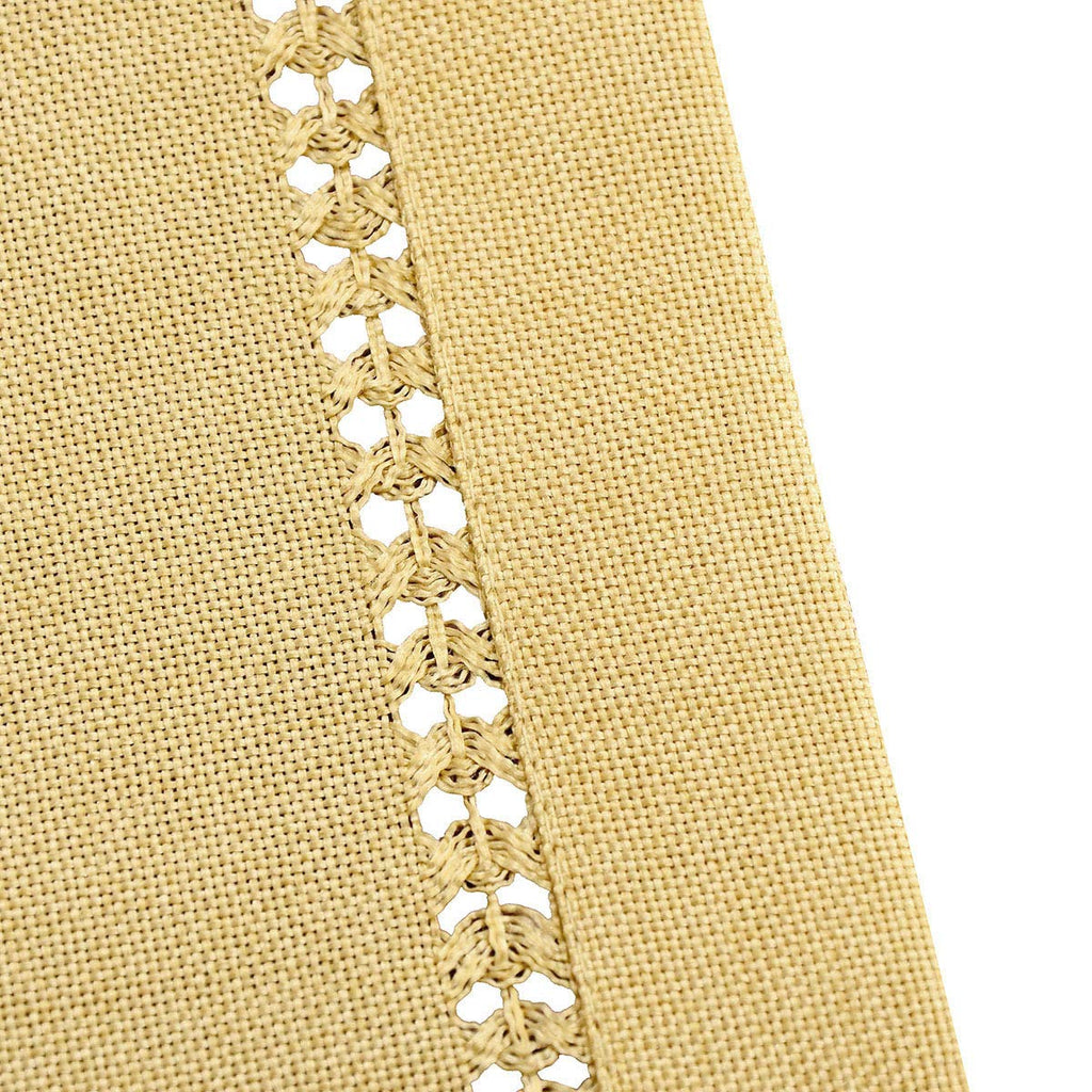 Handcrafted Solid Color Dining Table Placemats, Double-Hemstitched (Yellow, 12 x 18 Placemats (Set of 4))