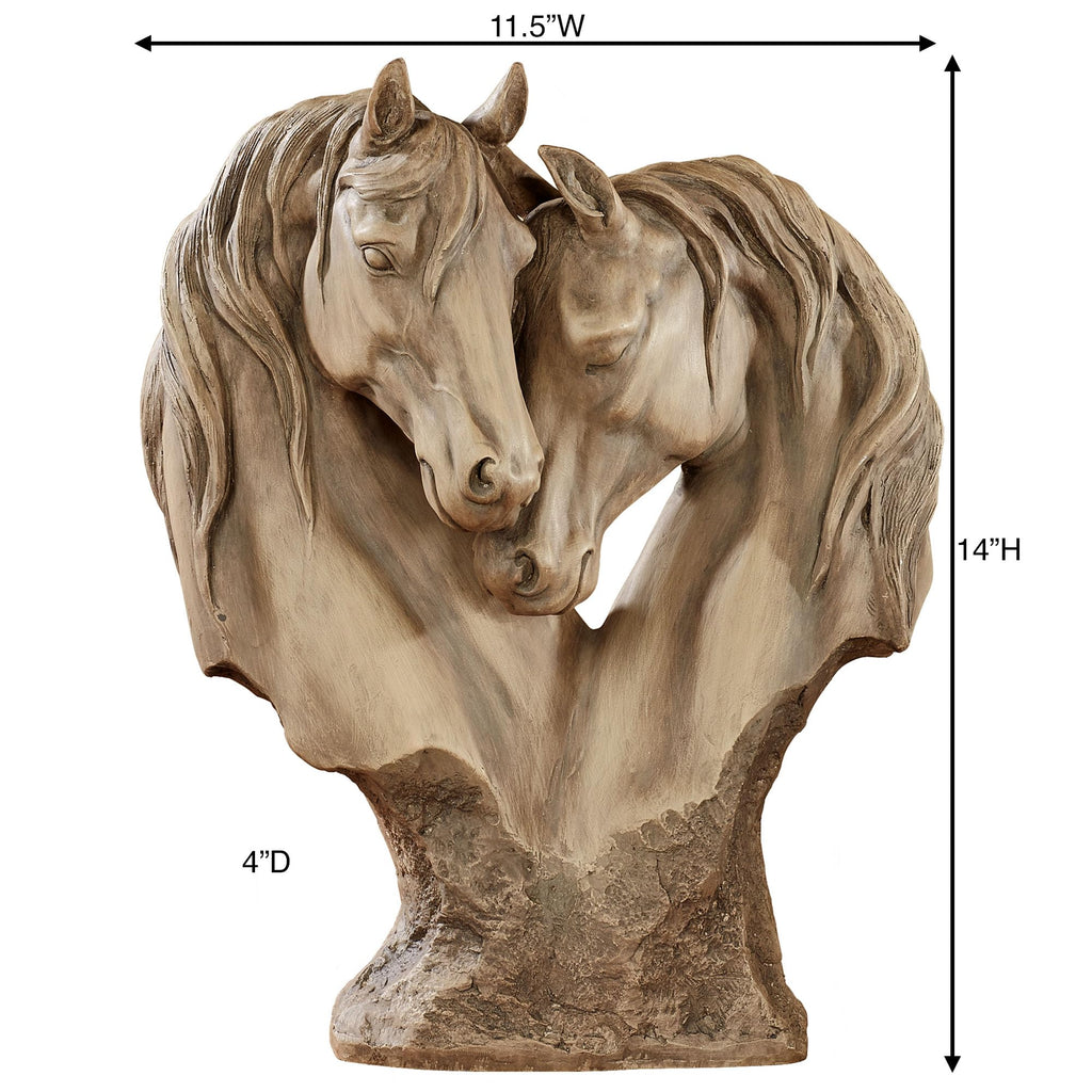 Loving Horses Table Sculpture, Tan
