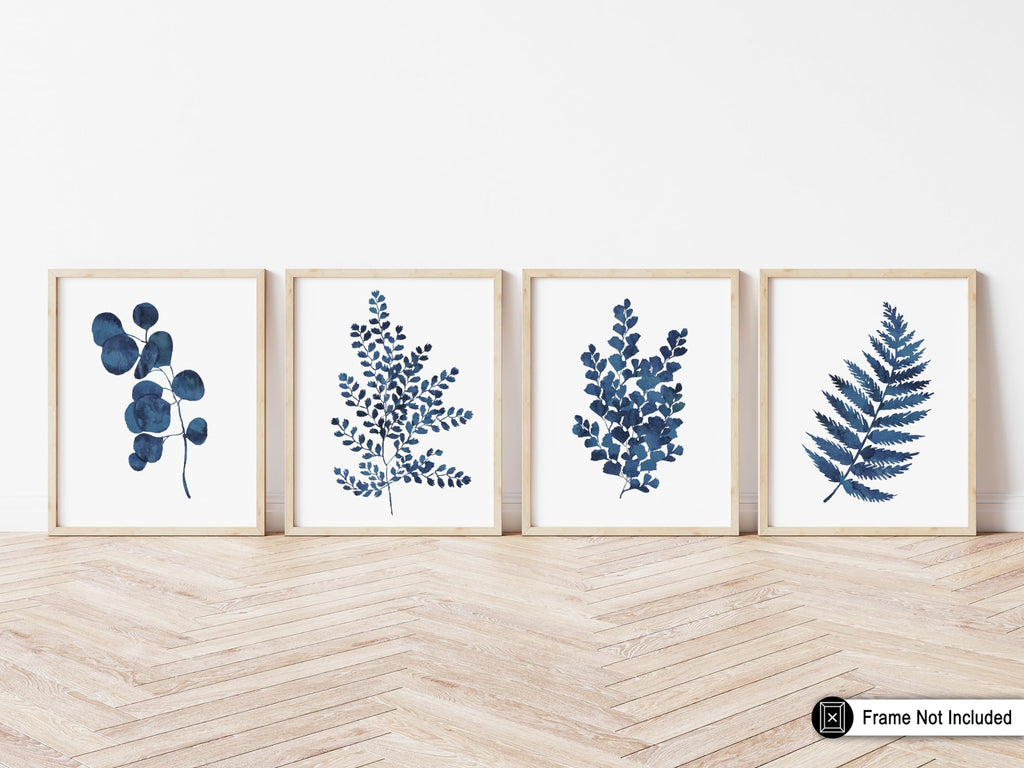 Master 4-Piece Vintage Botanical Poster - Retro Minimalist Print - Gift for Artist, Friend - Fern, Watercolor, Pant
