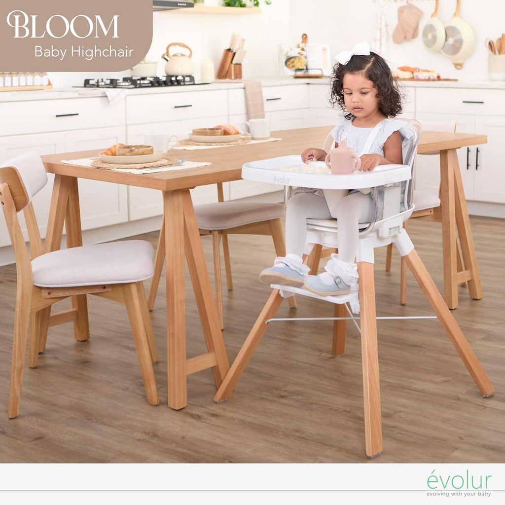 360° Bloom Highchair, Rotating, Convertible Baby Feeding Chair with Adjustable Height, Removable Tray, Easy to Clean