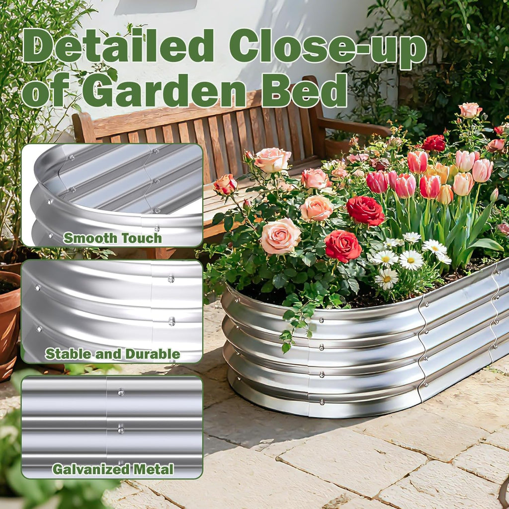 Galvanized Raised Garden Bed Outdoor, 4x2x1ft(2Pack) Metal Heavy Duty Planter Boxes for Gardening, Easy Assemble