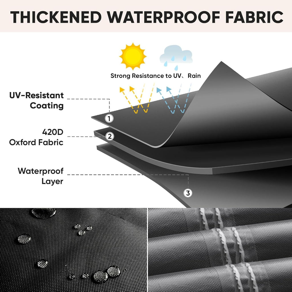 Patio Furniture Covers, Outdoor Furniture Covers Waterproof, Heavy Duty Oxford Patio Table Cover for Outdoor Table
