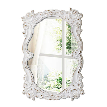 Vintage Mirrors for Wall Decor 16 X 24 Inch, Distressed White
