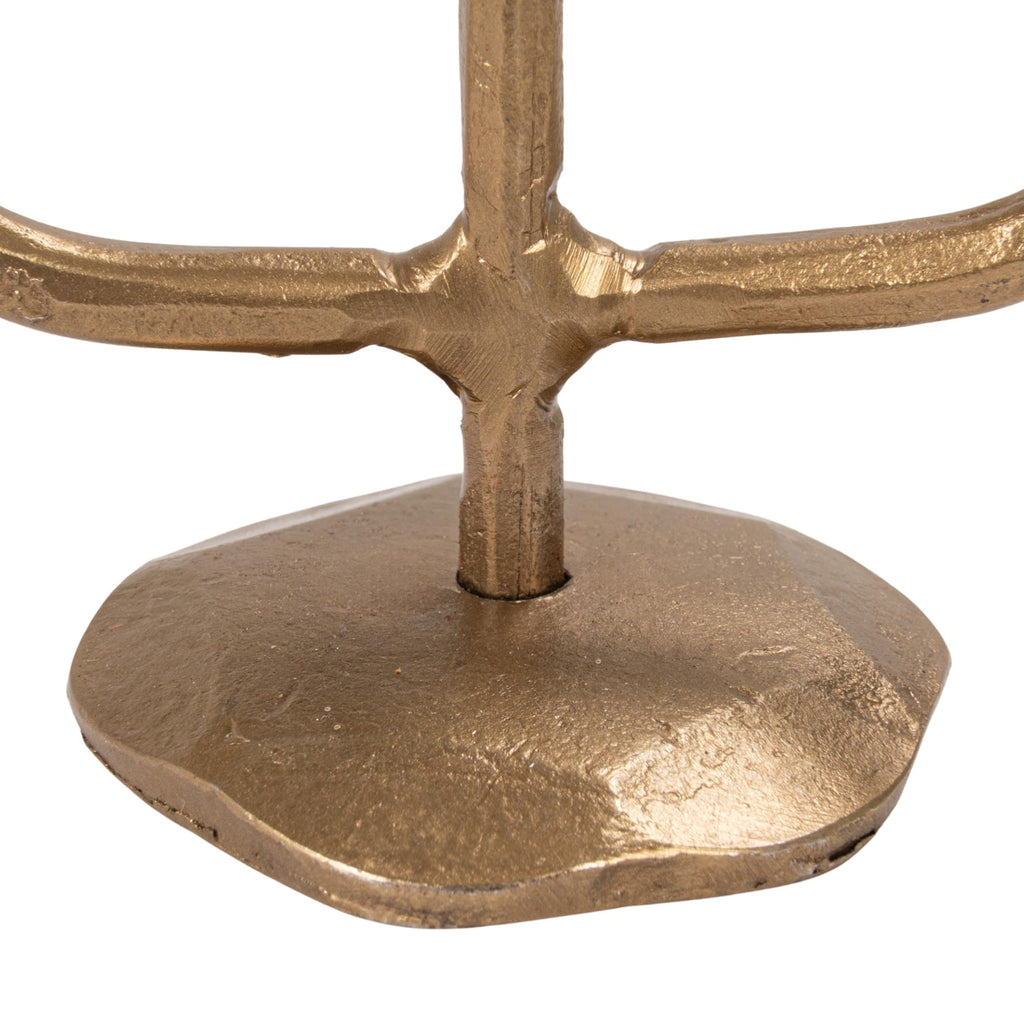 Cast Metal Candelabra, Antique Brass Finish