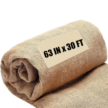 63 Inch x 30 Feet Burlap Roll Natural Burlap Fabric for Garden Tree Wrap