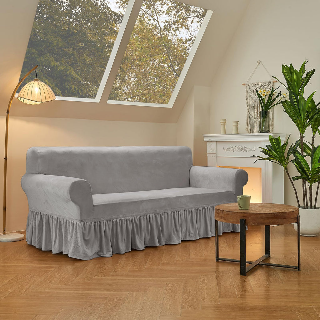 Light Grey Armchair Covers Arm Chair Cover Armchair Slipcovers with Skirt