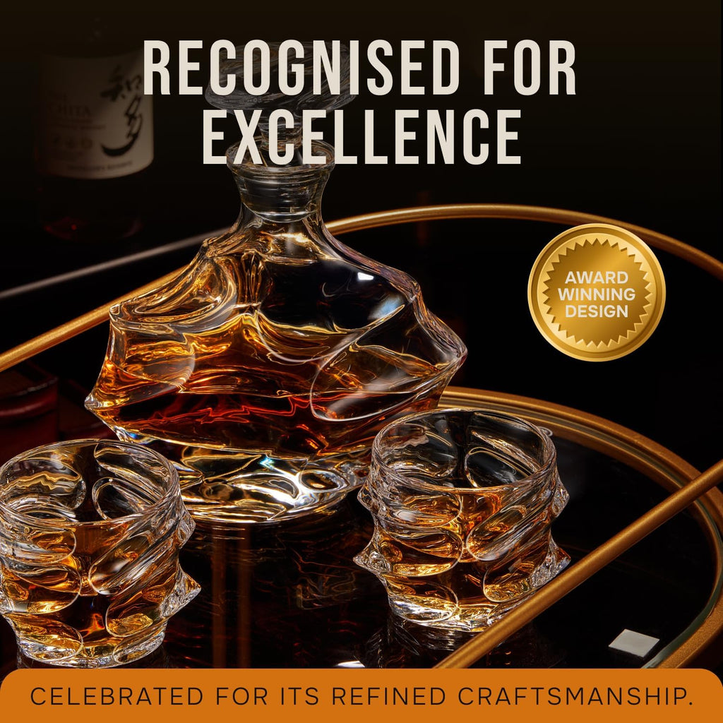 Storm Japanese Crystal Whisky Decanter, 750ml, Gifts for Men
