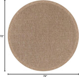 Easy Jute Round Rug 6ft Indoor Outdoor Natural Color Fiber Area Rugs