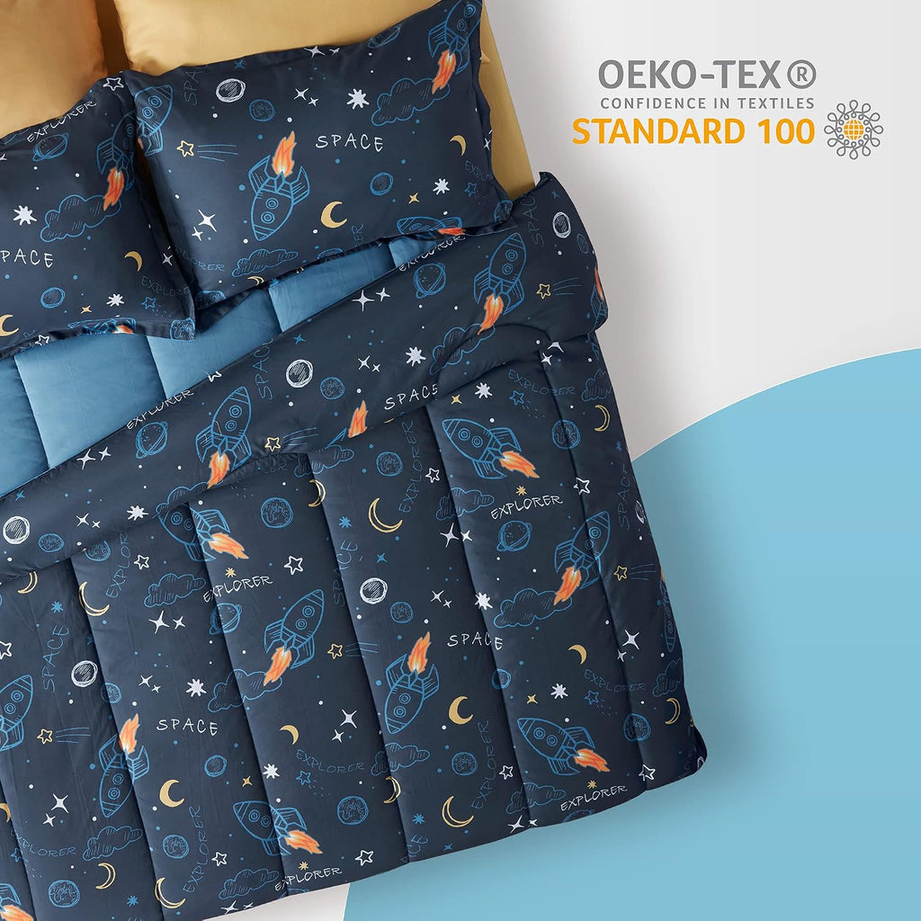 Kids Bedding Comforter Set Full/Queen - Super Soft & Cute Printed 3-Piece Comforter Set All Seasons for Boys, Girls