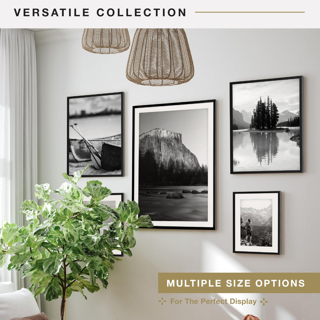 Everline Collection 16x20 Poster Frame Black, Vertical & Horizontal Wall Hanging Large Picture Frame for Photos