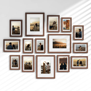 15 Pack Picture Frames Collage Wall Decor, Gallery Frame Set for Wall Mounting or Tabletop Display, Multi Sizes