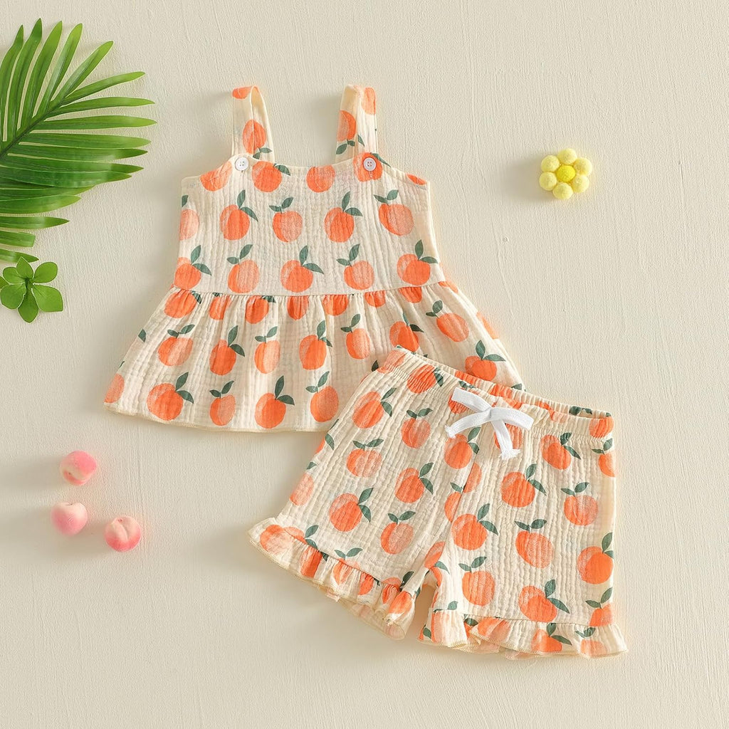 Baby Toddler Girl Summer Clothes Sleeveless Tank Tops Ruffle Dress Shorts Set Spring Princess Outfits