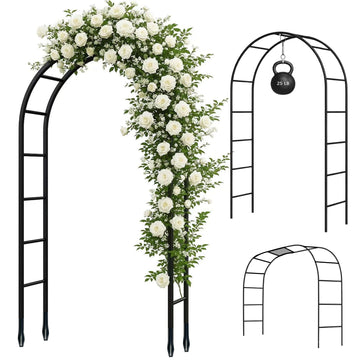 Thickened Tube Garden Arch, 7.3ft Heavy-Duty Metal with 16mm Steel Tubes & 0.5mm Thickened Wall, Durable Outdoor