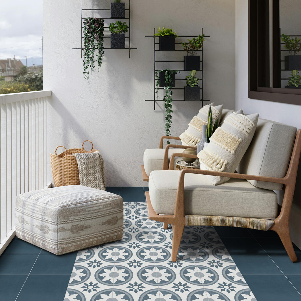 16-Pack Peel and Stick Floor and Wall Tile Bathroom, 9" x 9" Stone Composite Self Adhesive Vinyl Flooring Patterned