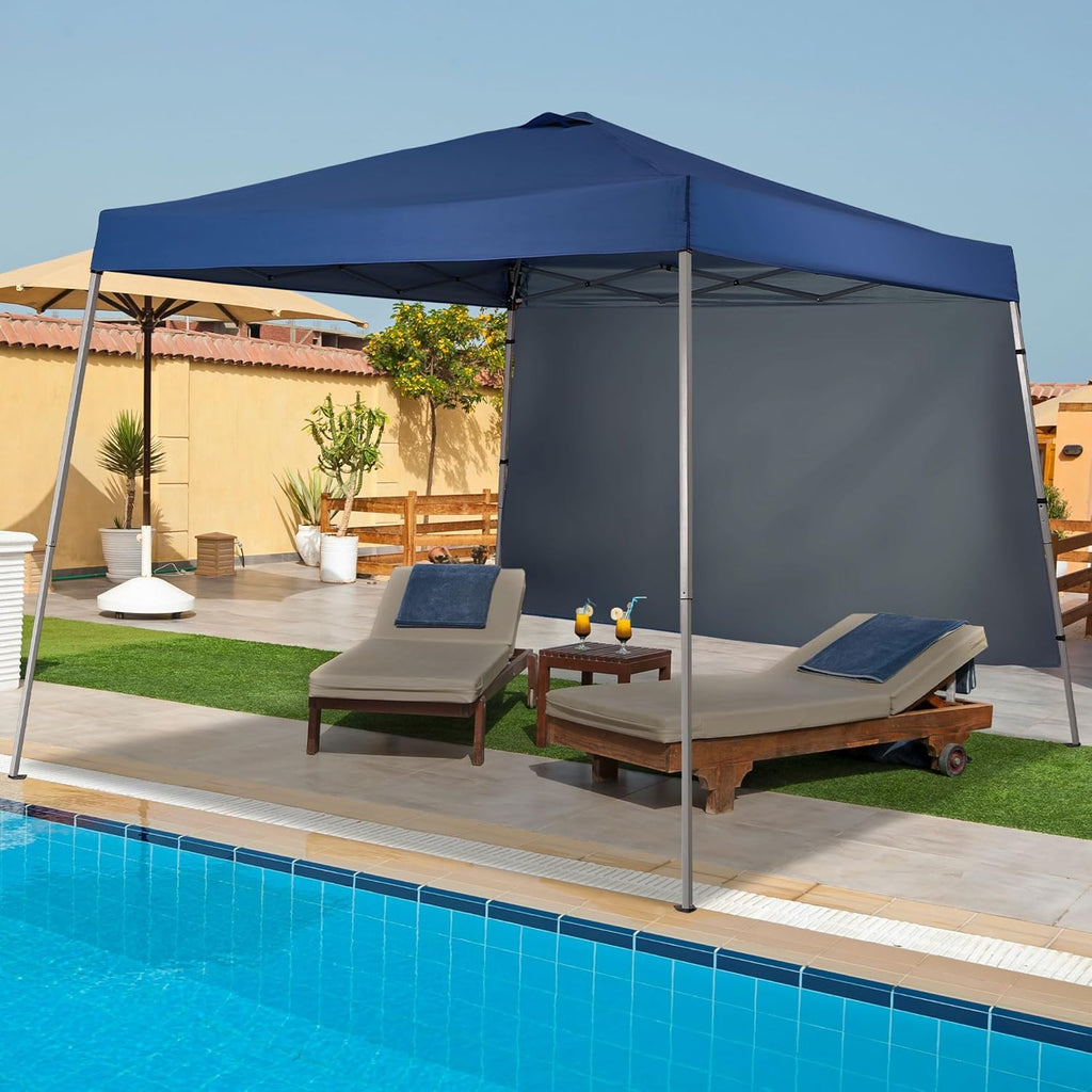 8X10 FT Pop Up Canopy Outdoor Instant Tent Slant Legs with a Sidewall,Equipment Vents