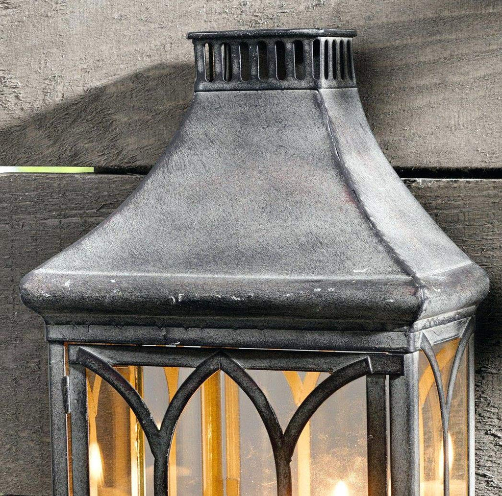 Large 18" Tall Wall Sconce Candle Holder Lantern Farmhouse Wall Décor | Wall Candle Sconce with Mirror Outdoor