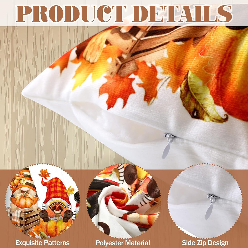 Seasonal Pillow Covers 18 x 18 Inch Holiday Pillow Covers Winter Valentines Spring Pillowcase Gnome Pillowcase - Set of 12