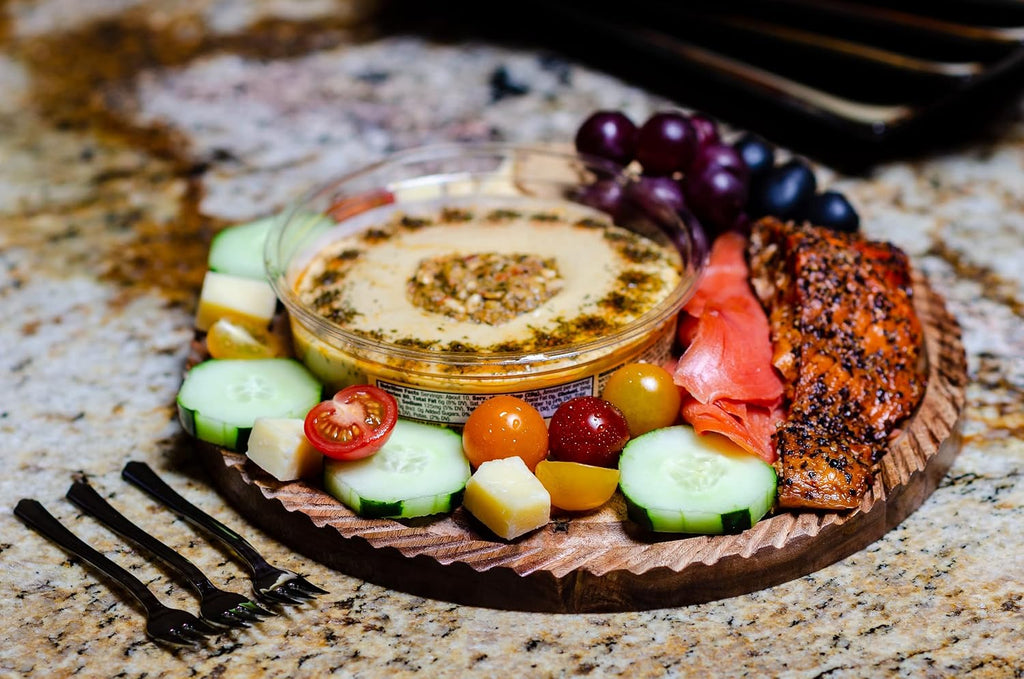 Wood Trivet for Hot Pots and Pans - 10x10 Reversible Acacia Cutting Board & Serving Tray - Rustic Wooden Trivet