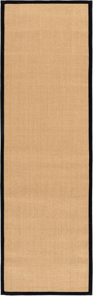 Natural Fiber Collection Runner Rug, Maize & Black, Border Sisal Design, Easy Care, Ideal for High