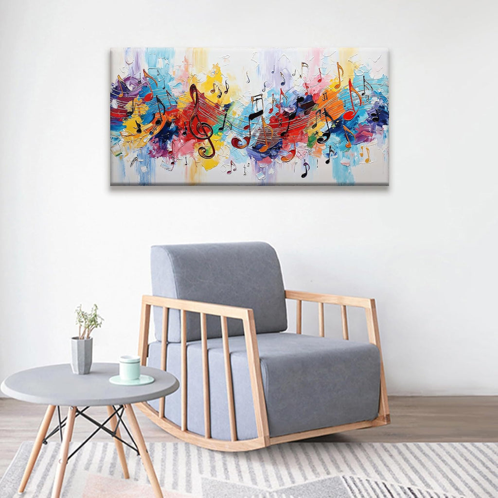 Abstract Wall Art Painting Modern Canvas Art Wall Decor Colorful Musical Note Abstract Wall Decor Prints Artwork