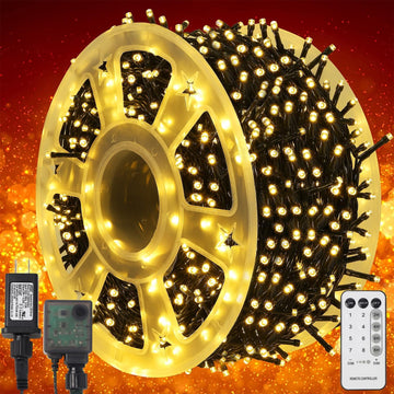 1000 LED Christmas String Lights, 328 FT Green Wire LED Decorative Fairy Lights with Remote & 8 Modes, Waterproof