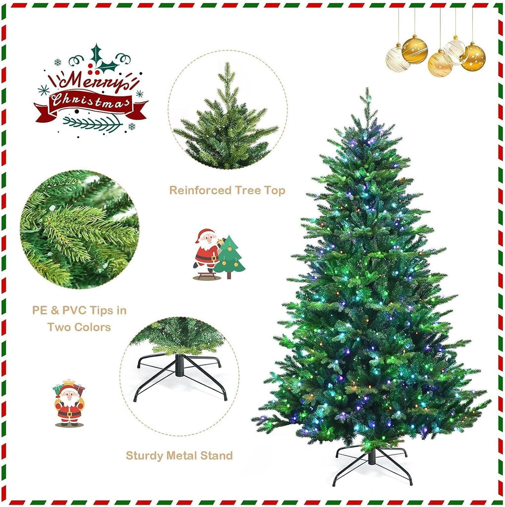 Pre-lit Christmas Tree with 540 LED Lights, APP Controlled Xmas Tree with Color Changing Lights & 2324 Branch