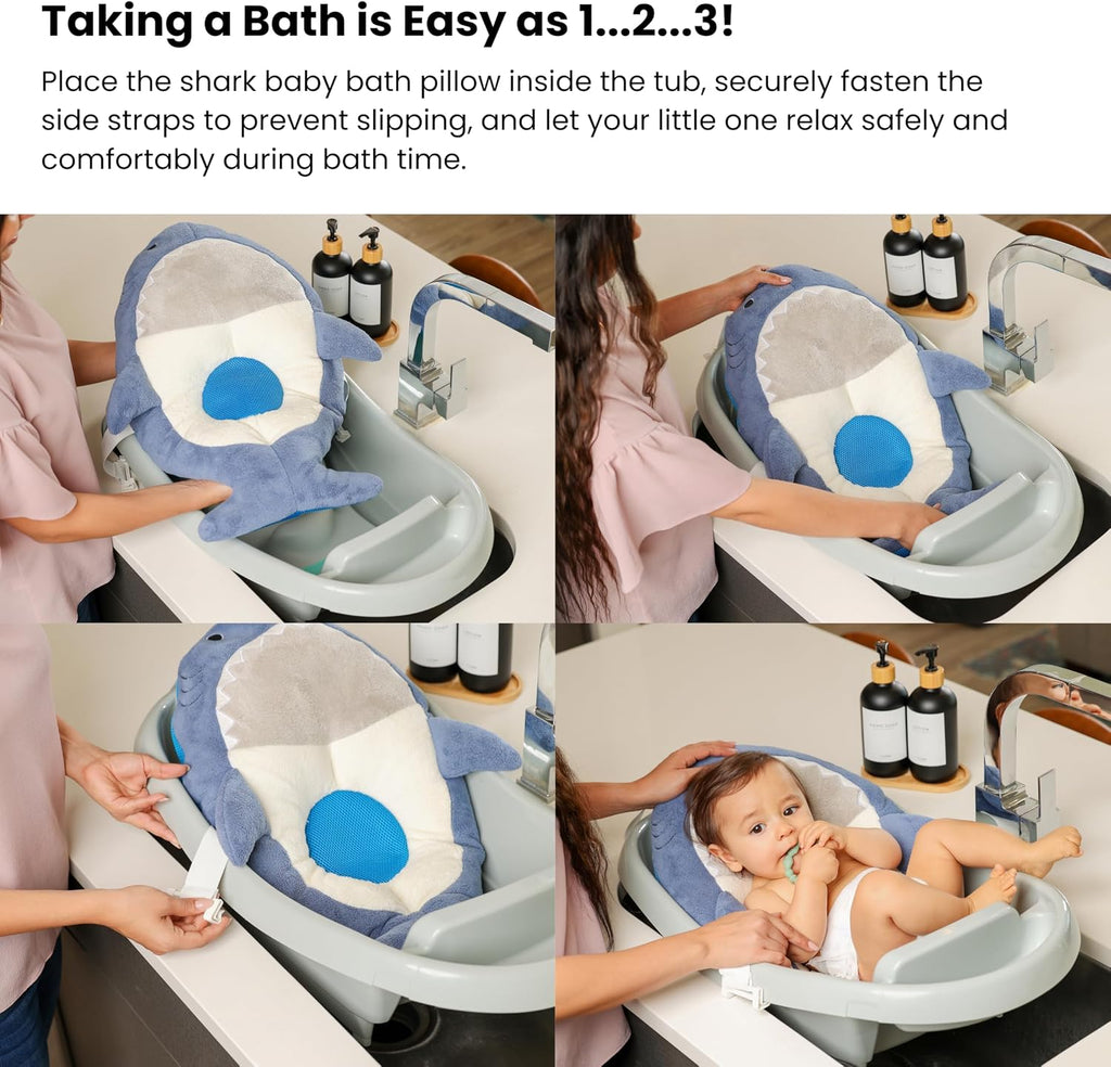 Bath Cushion - Triple Mesh Baby Bath Seat for Newborns & Infants | Quick-Dry | Breathable Microfiber | Food-Grade