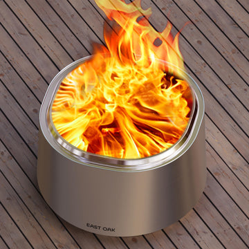 Camber Fire Pit Smokeless 21'' for Outside Patio, 304 Stainless Steel Wood Burning Fireplace, Portable Outdoor