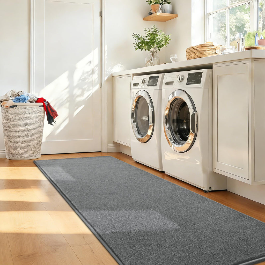 Soft Runner Rug, Washable and Non-Slip, Grey