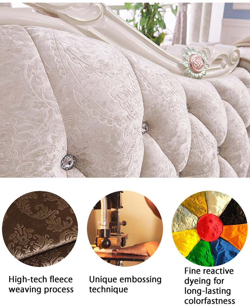Soft Velvet Fabric By The Meter 145cm 57'' Wide, Embossing Floral Pattern Velour Material Upholstery Drapery Fabrics