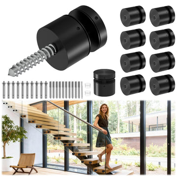 10 Pack 2"x2" SS316 Glass Railing Standoff Solid Heavy Duty Black