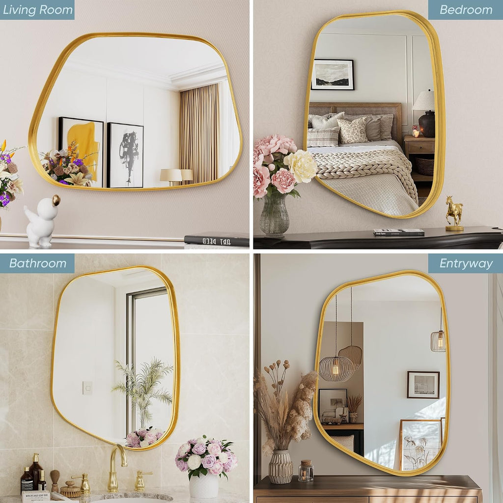 Irregular Wall Mirror 22"x30" Bathroom Mirrors Asymmetrical Artistic Decorative Bedroom Bathroom Hallway Entryway
