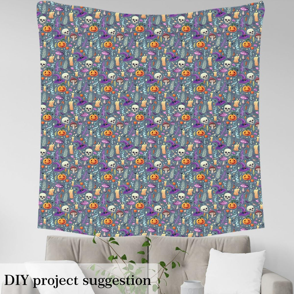 Halloween Cartoon Skull Fabric by The Yard 3 Yards Soft