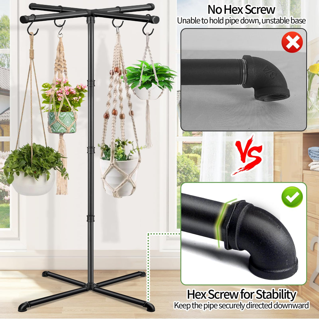 Plant Hanger Indoor, 59" Tall Hanging Plant Stand Heavy Duty Metal Indoor Plant Hanger Stand Hanging Plant Holder
