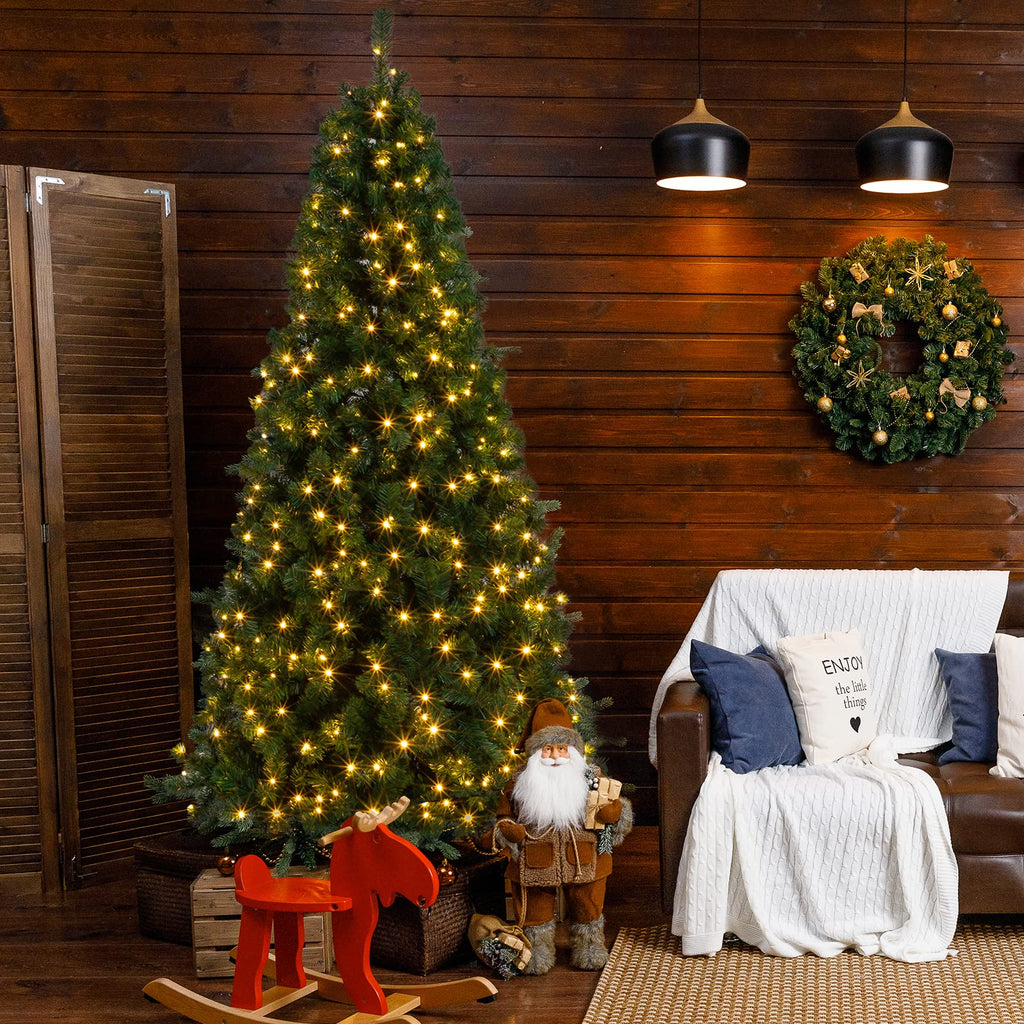 7ft Prelit Half Christmas Tree, 230 Warm Lights, 881 Tips
