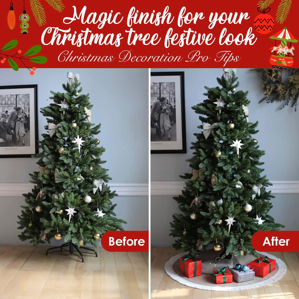 Christmas Tree Skirt 36', Burlap Tree Decorations, Tree Collar BOH Decor