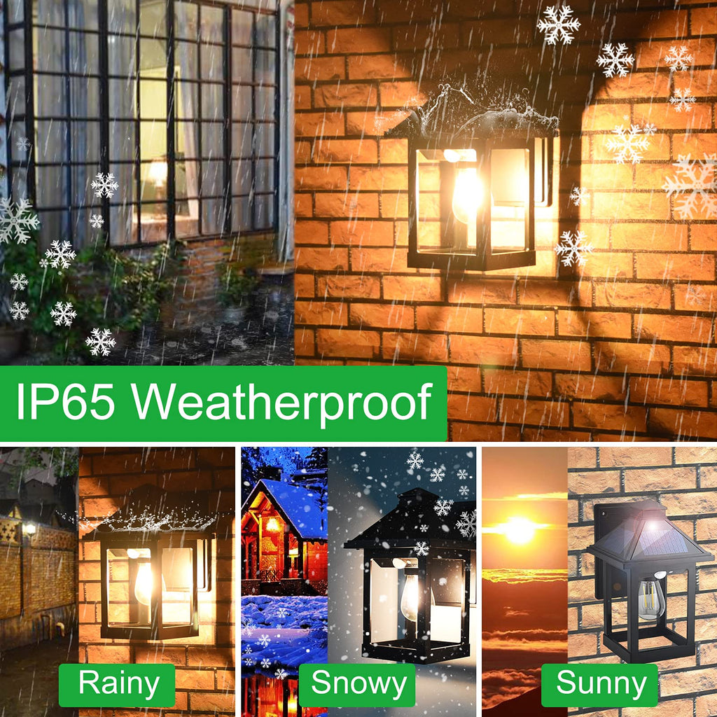 Solar Wall Lanterns Outdoor with 3 Modes, Dusk to Dawn Motion Sensor