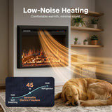 SereneLife Electric Fireplace Insert with Heater | Smart Wi-Fi App Control & Remote | 700W/1500W Adjustable Thermostat