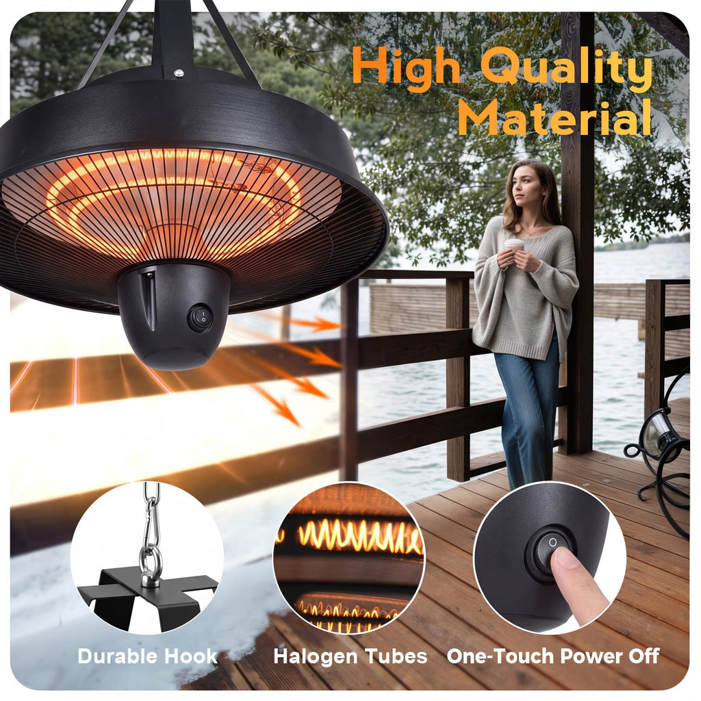 Infrared Hanging Patio Heater, Touch & Remote Control