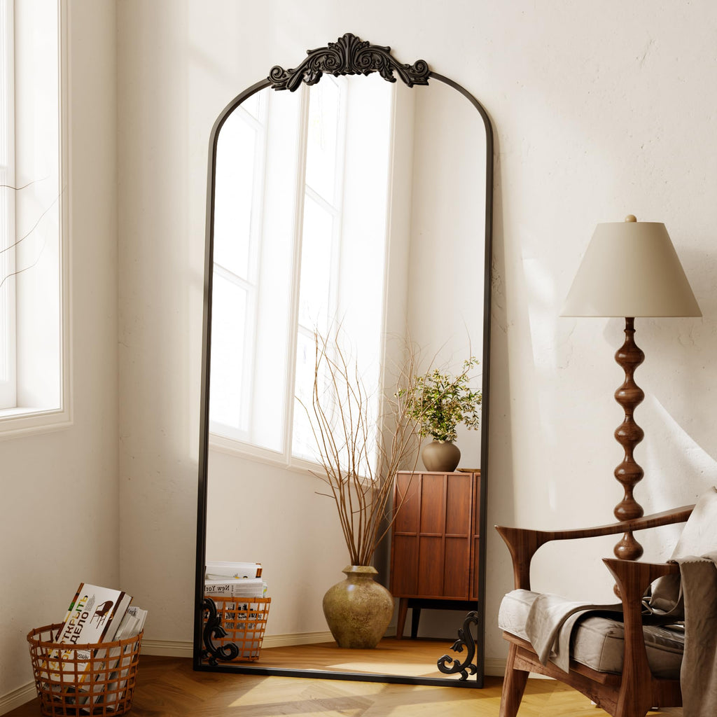 32"x71" Vintage Full Length Mirror, Large Arched Full Body Mirror