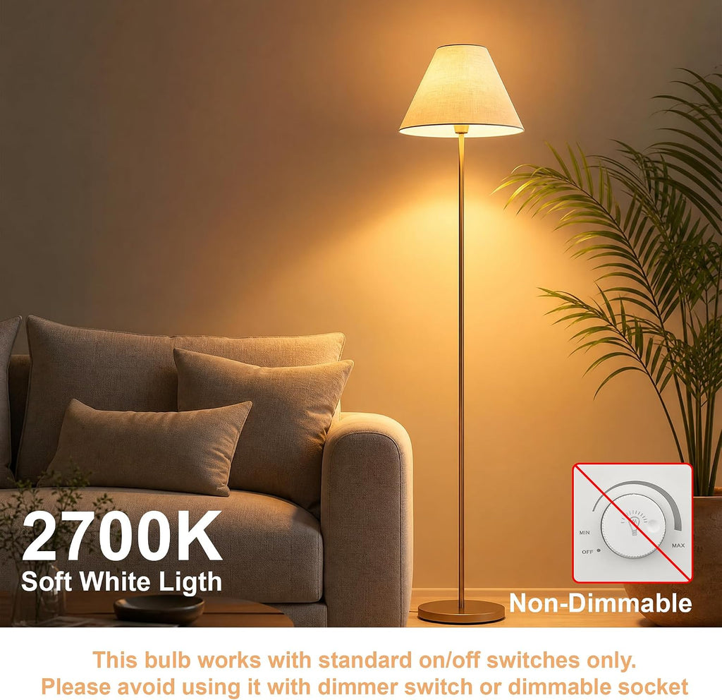 A19 LED Light Bulbs 2700K Soft White E26 Base 60 Watt Equivalent