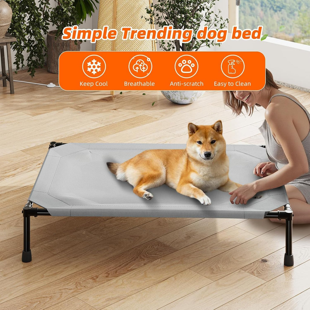 Raised Dog Bed for Large Dogs, Outdoor Elevated Dog Cot